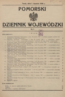 Pomorski Dziennik Wojewódzki. 1938, nr 1