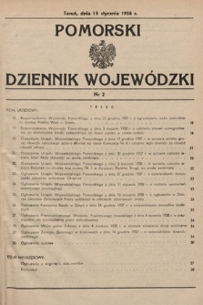 Pomorski Dziennik Wojewódzki. 1938, nr 2