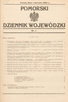 Pomorski Dziennik Wojewódzki. 1935, nr 1