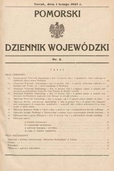 Pomorski Dziennik Wojewódzki. 1935, nr 3