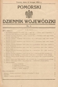 Pomorski Dziennik Wojewódzki. 1935, nr 4