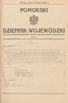 Pomorski Dziennik Wojewódzki. 1935, nr 6