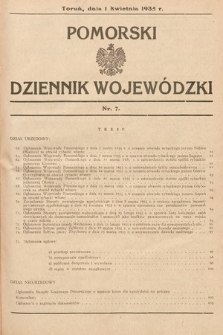 Pomorski Dziennik Wojewódzki. 1935, nr 7