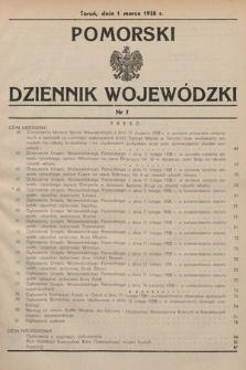 Pomorski Dziennik Wojewódzki. 1938, nr 7