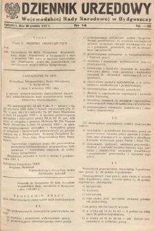 Dziennik Urzędowy Wojewódzkiej Rady Narodowej w Bydgoszczy. 1961, nr 14
