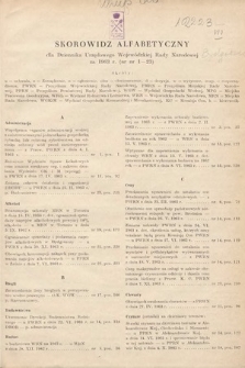 Dziennik Urzędowy Wojewódzkiej Rady Narodowej w Bydgoszczy. 1963, skorowidz alfabetyczny