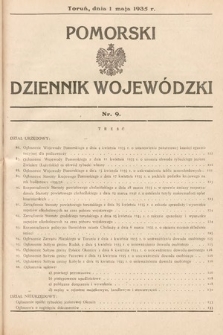 Pomorski Dziennik Wojewódzki. 1935, nr 9