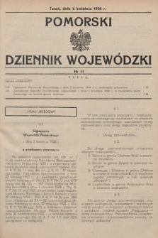 Pomorski Dziennik Wojewódzki. 1938, nr 11