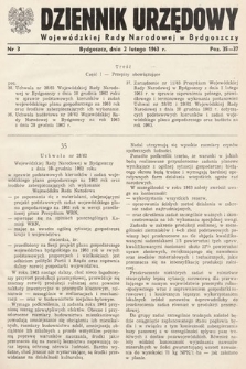 Dziennik Urzędowy Wojewódzkiej Rady Narodowej w Bydgoszczy. 1963, nr 3