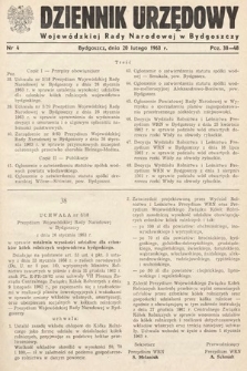 Dziennik Urzędowy Wojewódzkiej Rady Narodowej w Bydgoszczy. 1963, nr 4