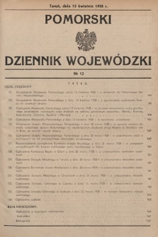 Pomorski Dziennik Wojewódzki. 1938, nr 12