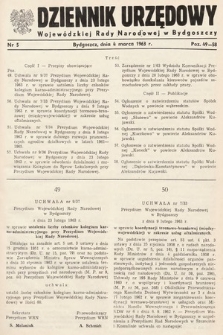 Dziennik Urzędowy Wojewódzkiej Rady Narodowej w Bydgoszczy. 1963, nr 5