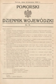 Pomorski Dziennik Wojewódzki. 1935, nr 12