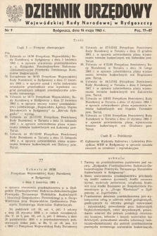 Dziennik Urzędowy Wojewódzkiej Rady Narodowej w Bydgoszczy. 1963, nr 9