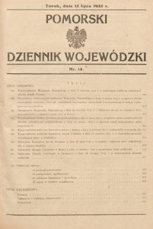 Pomorski Dziennik Wojewódzki. 1935, nr 14