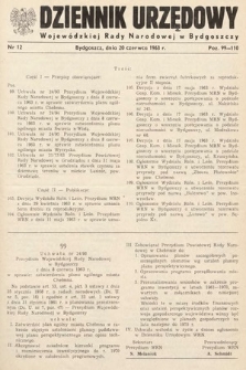 Dziennik Urzędowy Wojewódzkiej Rady Narodowej w Bydgoszczy. 1963, nr 12