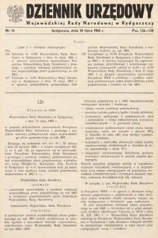 Dziennik Urzędowy Wojewódzkiej Rady Narodowej w Bydgoszczy. 1963, nr 15