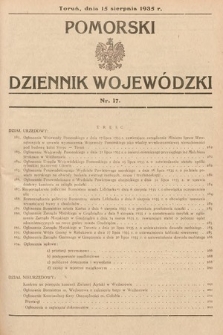 Pomorski Dziennik Wojewódzki. 1935, nr 17
