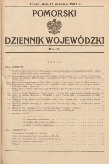 Pomorski Dziennik Wojewódzki. 1935, nr 19