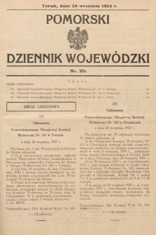 Pomorski Dziennik Wojewódzki. 1935, nr 20