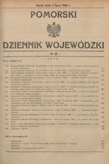 Pomorski Dziennik Wojewódzki. 1938, nr 20