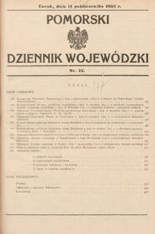 Pomorski Dziennik Wojewódzki. 1935, nr 22