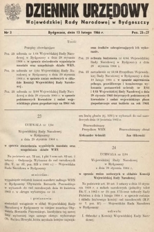 Dziennik Urzędowy Wojewódzkiej Rady Narodowej w Bydgoszczy. 1964, nr 3