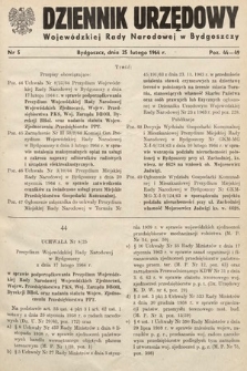 Dziennik Urzędowy Wojewódzkiej Rady Narodowej w Bydgoszczy. 1964, nr 5