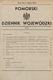 Pomorski Dziennik Wojewódzki. 1938, nr 25
