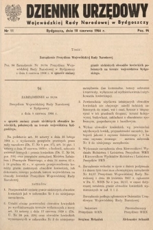 Dziennik Urzędowy Wojewódzkiej Rady Narodowej w Bydgoszczy. 1964, nr 11