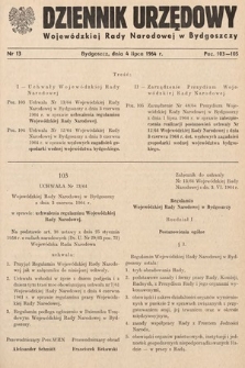 Dziennik Urzędowy Wojewódzkiej Rady Narodowej w Bydgoszczy. 1964, nr 13