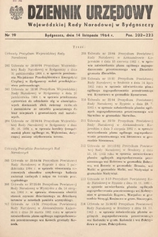 Dziennik Urzędowy Wojewódzkiej Rady Narodowej w Bydgoszczy. 1964, nr 19