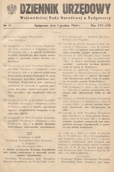 Dziennik Urzędowy Wojewódzkiej Rady Narodowej w Bydgoszczy. 1964, nr 21