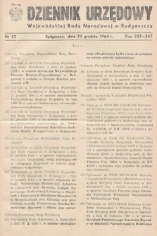Dziennik Urzędowy Wojewódzkiej Rady Narodowej w Bydgoszczy. 1964, nr 22