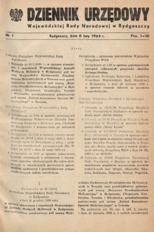 Dziennik Urzędowy Wojewódzkiej Rady Narodowej w Bydgoszczy. 1965, nr 1