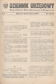 Dziennik Urzędowy Wojewódzkiej Rady Narodowej w Bydgoszczy. 1965, nr 5