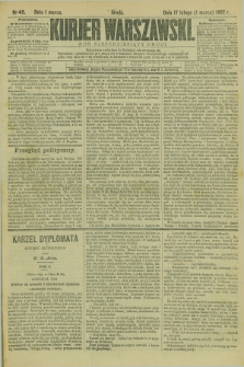 Kurjer Warszawski. R.62, nr 49 (1 marca 1882)