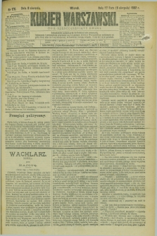 Kurjer Warszawski. R.62, nr 176 (8 sierpnia 1882)