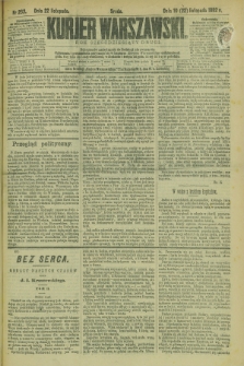 Kurjer Warszawski. R.62, nr 263 (22 listopada 1882)