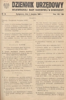 Dziennik Urzędowy Wojewódzkiej Rady Narodowej w Bydgoszczy. 1965, nr 16