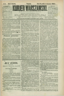 Kurjer Warszawski. R.63, nr 4 (4 stycznia 1883)