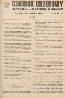 Dziennik Urzędowy Wojewódzkiej Rady Narodowej w Bydgoszczy. 1965, nr 17