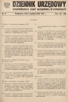 Dziennik Urzędowy Wojewódzkiej Rady Narodowej w Bydgoszczy. 1965, nr 18