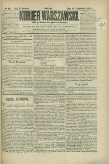 Kurjer Warszawski. R.63, nr 95 (22 kwietnia 1883) - wydanie poranne