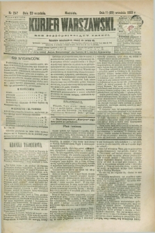 Kurjer Warszawski. R.63, nr 247a (23 września 1883) - wydanie poranne
