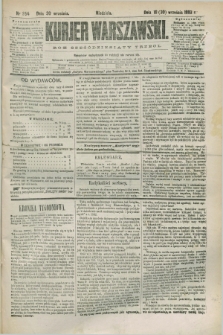 Kurjer Warszawski. R.63, nr 254a (30 września 1883) - wydanie poranne