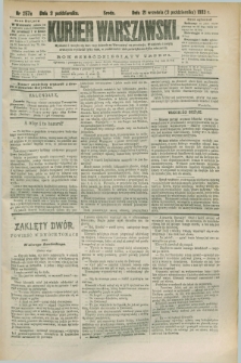 Kurjer Warszawski. R.63, nr 257a (3 października 1883) - wydanie poranne