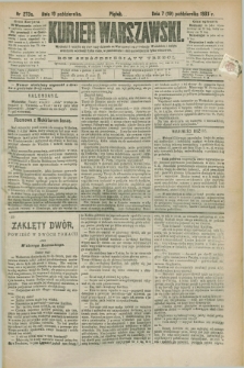 Kurjer Warszawski. R.63, nr 273a (19 października 1883) - wydanie poranne