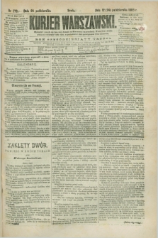 Kurjer Warszawski. R.63, nr 278a (24 października 1883) - wydanie poranne