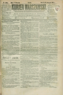 Kurjer Warszawski. R.63, nr 302a (17 listopada 1883) - wydanie poranne